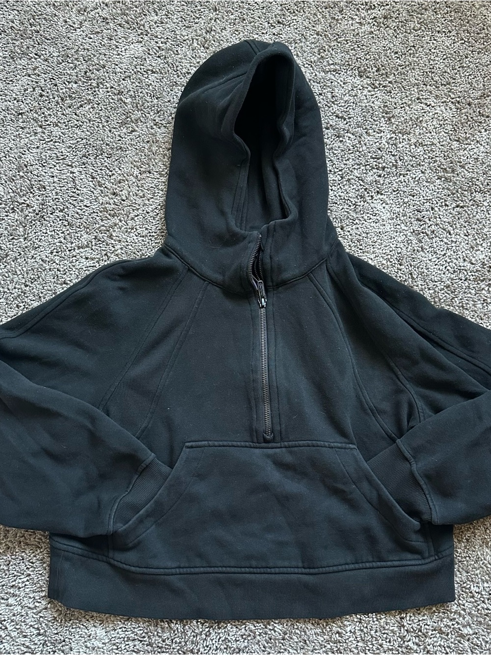 lululemon athletica Black Scuba Half-Zip Hooded Sweatshirt